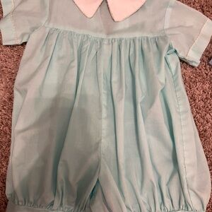 Light Blue Baby Romper with White Collar